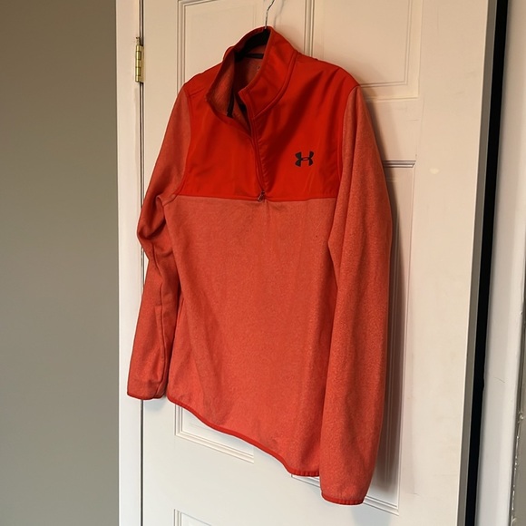 Under Armour Mens Large Orange Quarter Zip Performance - Picture 5 of 6